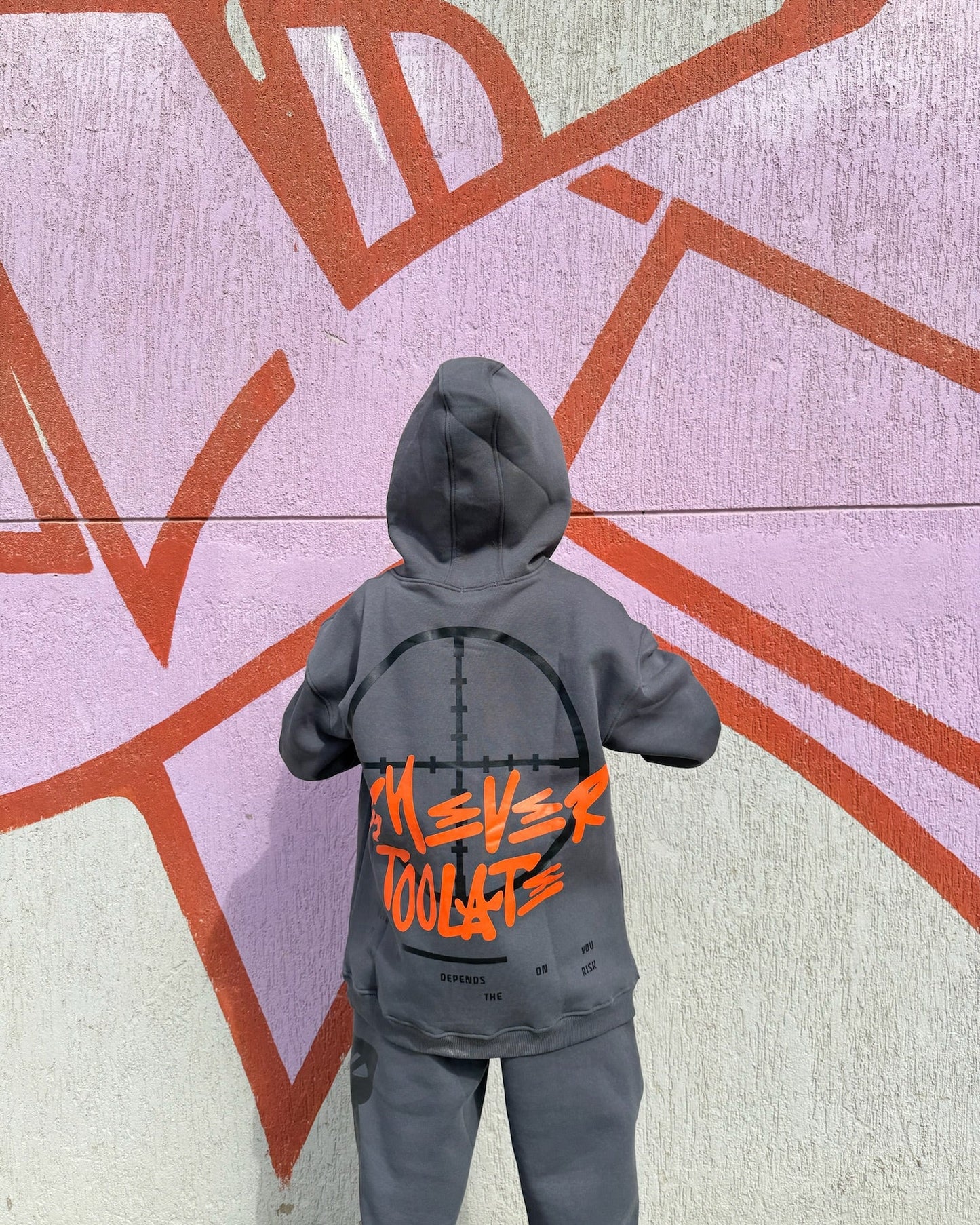 Too late dark grey hoodie