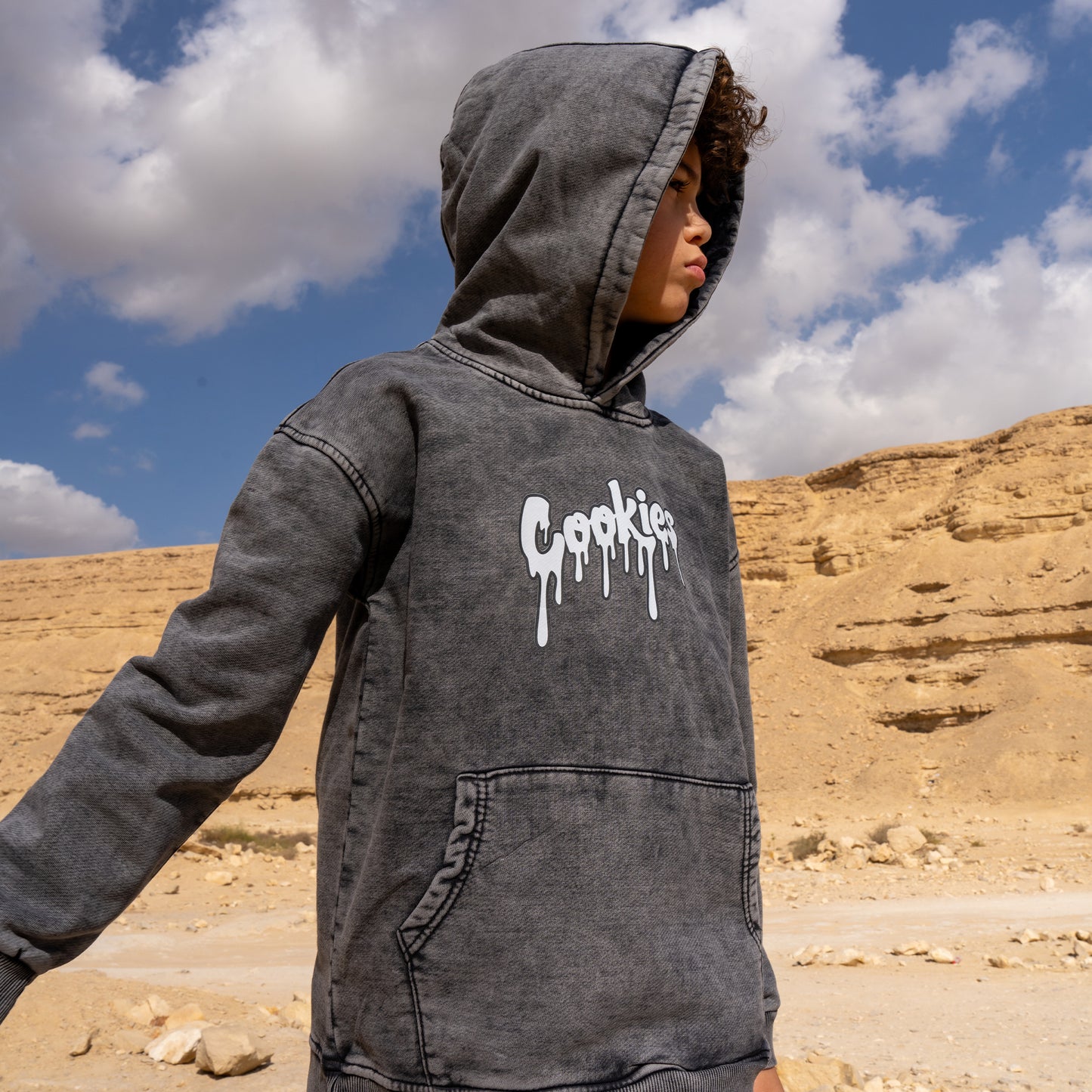 Bunzy washed grey hoodie