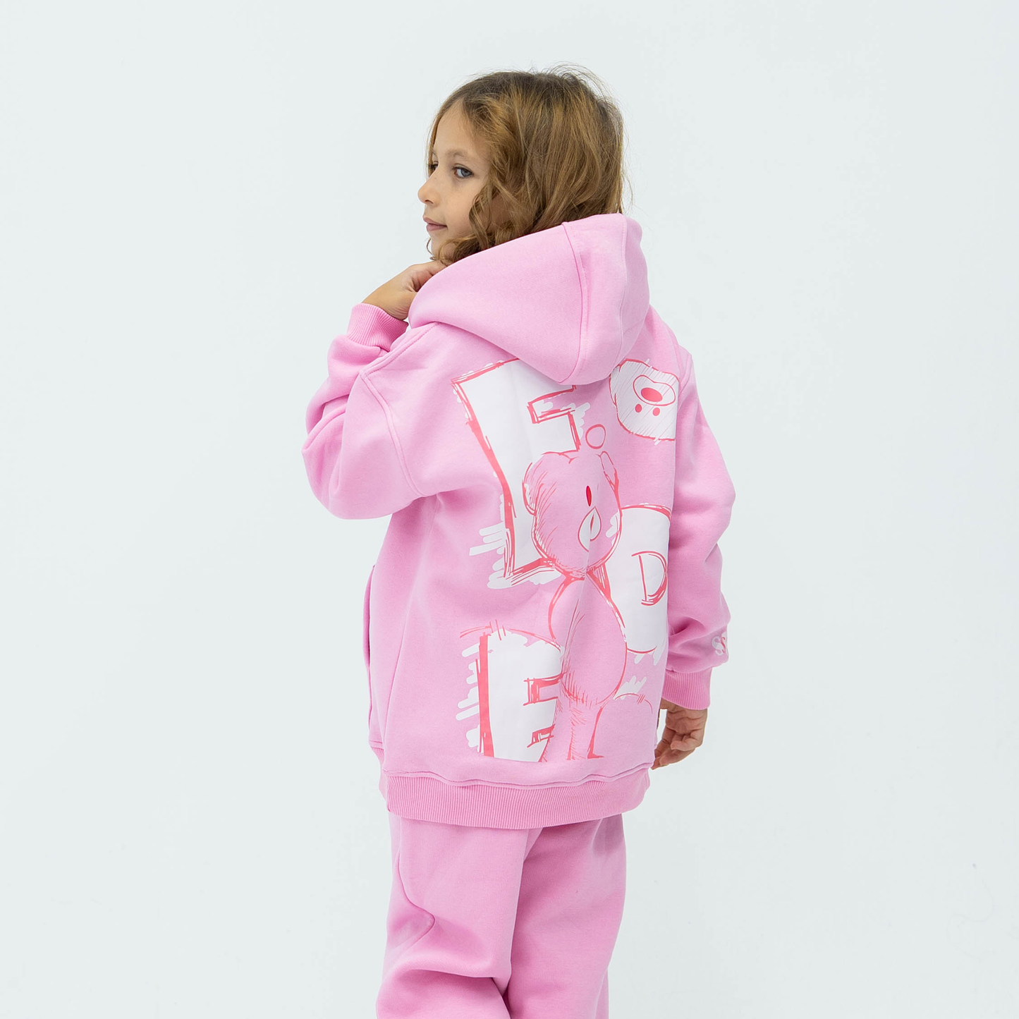 Bear pink hoodie