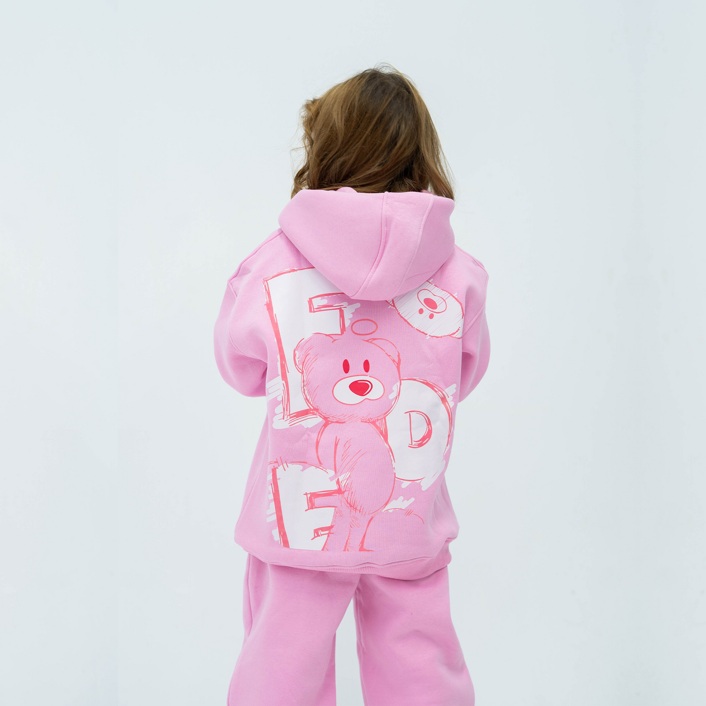 Bear pink hoodie