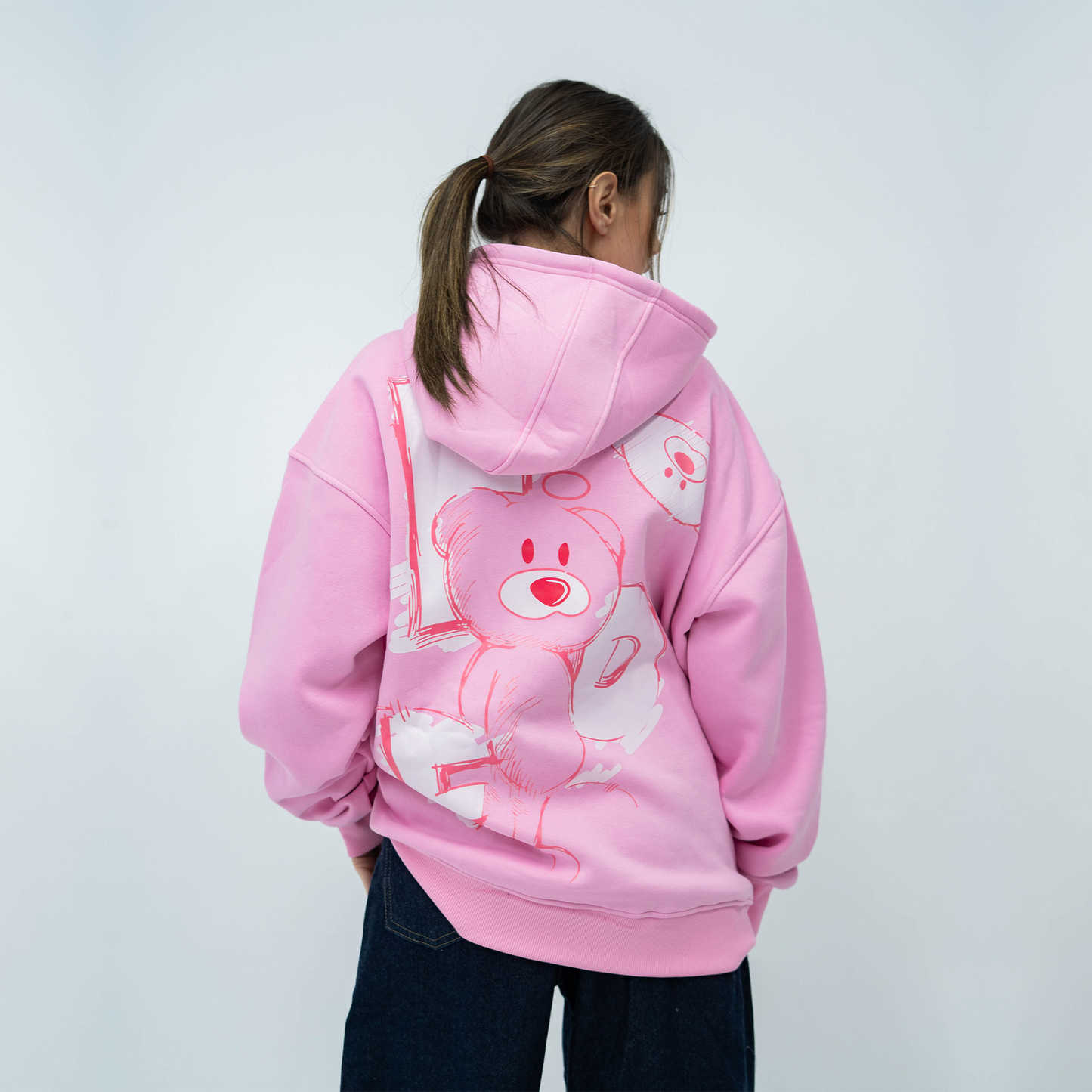 Bear pink hoodie