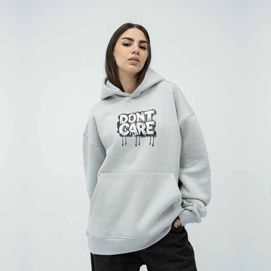 Don’t care silver hoodie