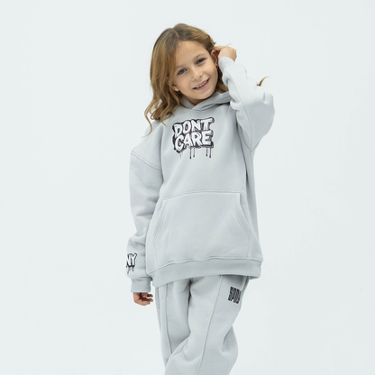 Don’t care silver hoodie