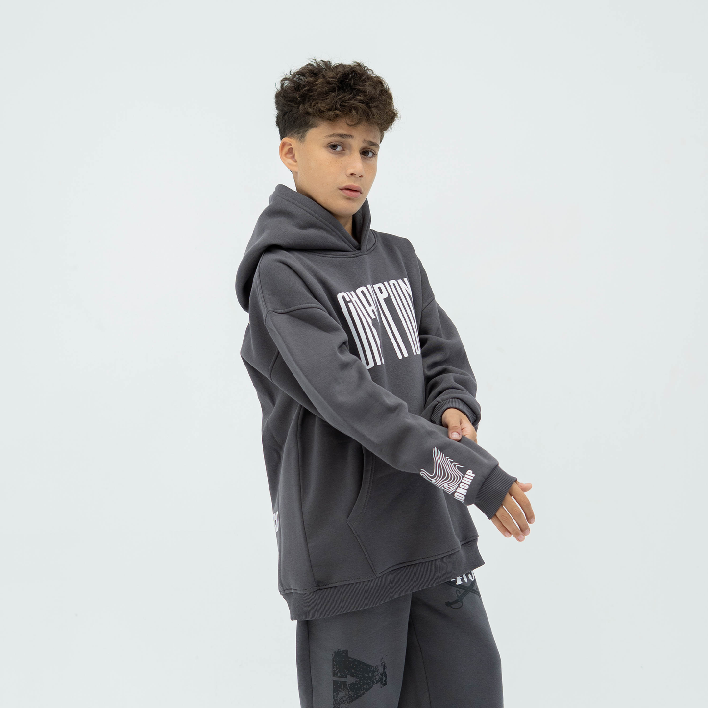 Fight dark grey hoodie