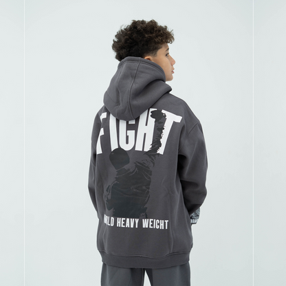 Fight dark grey hoodie