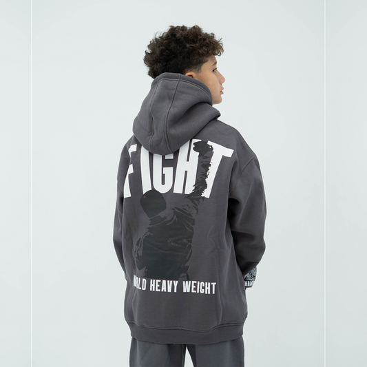 Fight dark grey hoodie