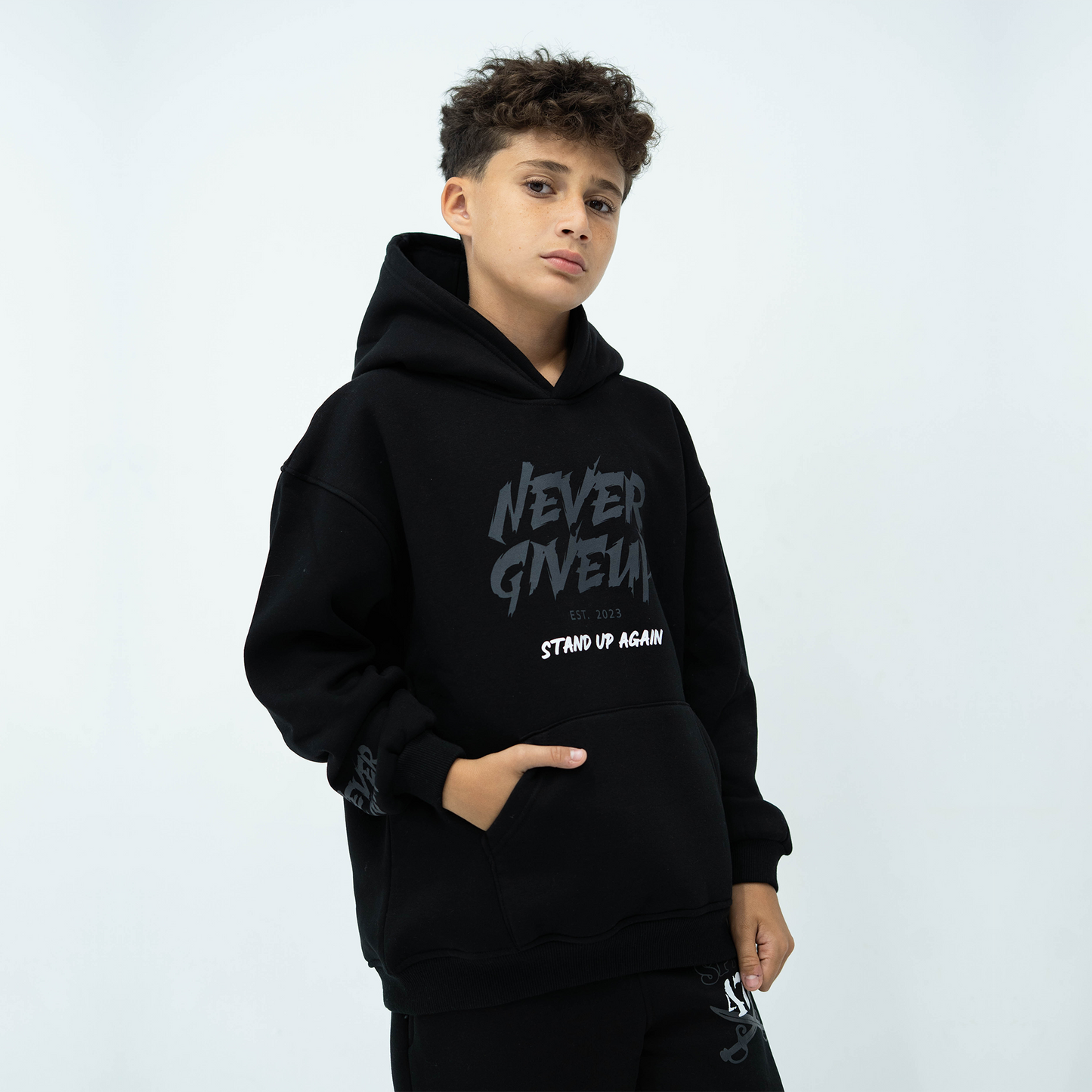 Give up black hoodie