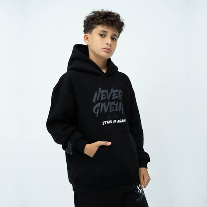 Give up black hoodie