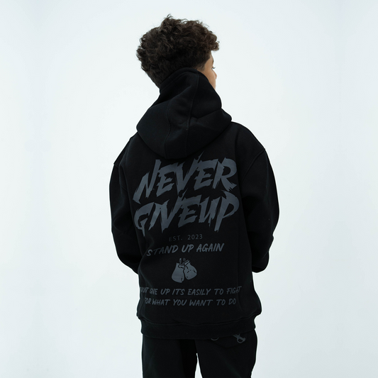 Give up black hoodie