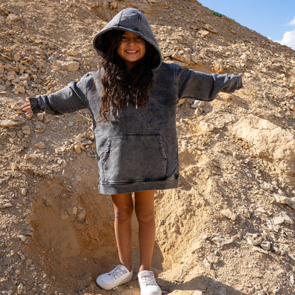 Bunzy washed grey hoodie