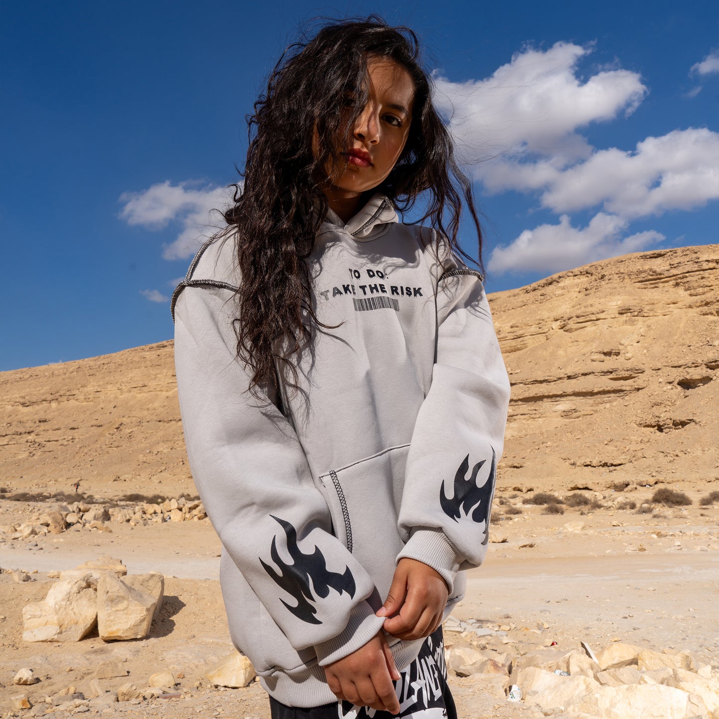 Fire grey hoodie